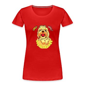 Dog in the Egg - T-shirt bio Premium Femme - rouge - Devant - Mia (176cm)