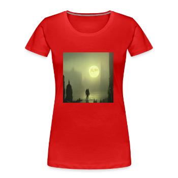 Vollmond in der Stadt - Frauen Premium Bio T-Shirt - Rot - Vorne - Mia (176cm)