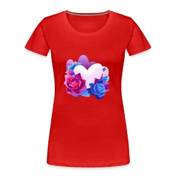 Valentine's Day Mother's Day Love Engagement Wedding - Women's Premium Organic T-Shirt - red - Front - Mia (176cm)