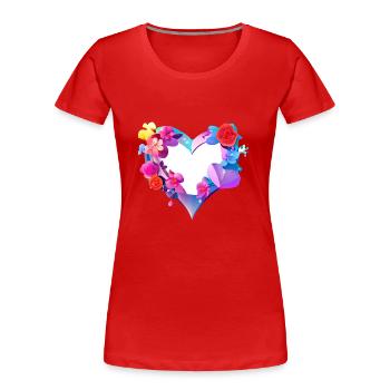 Valentine's Day Mother's Day Wedding Love Engagement - Women's Premium Organic T-Shirt - red - Front - Mia (176cm)