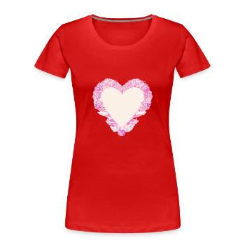 Valentine's Day Wedding Love Engagement Mother's Day - Women's Premium Organic T-Shirt - red - Front - Mia (176cm)