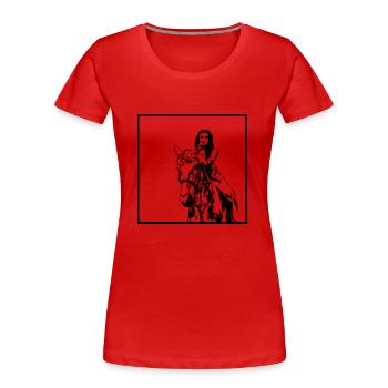 Lady Godiva - Frauen Premium Bio T-Shirt - Rot - Vorne - Mia (176cm)