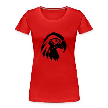 Papagei Polygon Portrait Vogel Zeichnung - Frauen Premium Bio T-Shirt - Rot - Vorne - Mia (176cm)