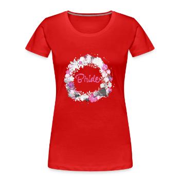 flower wreath,bride, wreath,graffti,colorful,flowers - Women's Premium Organic T-Shirt - red - Front - Mia (176cm)