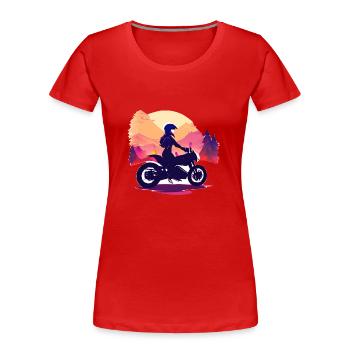 Moto Motocross Fan de moto Motocyclistes - T-shirt bio Premium Femme - rouge - Devant - Mia (176cm)