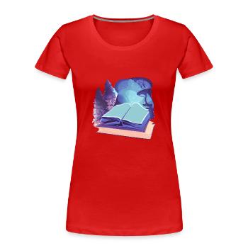 Lecture de livres cadeaux lecteurs livres amoureux livres - T-shirt bio Premium Femme - rouge - Devant - Mia (176cm)