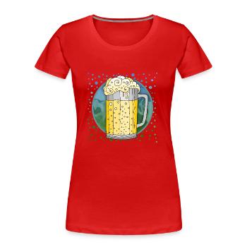 Becher - Frauen Premium Bio T-Shirt - Rot - Vorne - Mia (176cm)