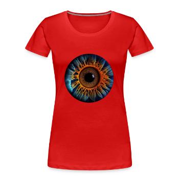 Eine Iris als biometrisches Identifikationssystem - Frauen Premium Bio T-Shirt - Rot - Vorne - Mia (176cm)