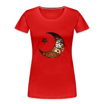 Der Halbmond des Ramadan - Frauen Premium Bio T-Shirt - Rot - Vorne - Mia (176cm)