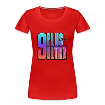 9 Plus Ultra Community Shirt - Frauen Premium Bio T-Shirt - Rot - Vorne - Mia (176cm)