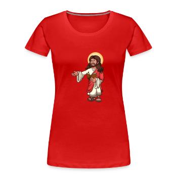 Jesus Christus - Frauen Premium Bio T-Shirt - Rot - Vorne - Mia (176cm)