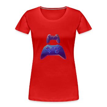 Gaming Gamer Gamer Contrôleur de jeu vidéo - T-shirt bio Premium Femme - rouge - Devant - Mia (176cm)