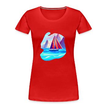Segeln Segelsport Segler Segelboot Segelschiff - Frauen Premium Bio T-Shirt - Rot - Vorne - Mia (176cm)