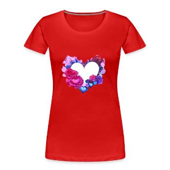 Mother's Day Wedding Valentine's Day Love Engagement - Women's Premium Organic T-Shirt - red - Front - Mia (176cm)