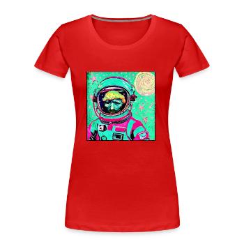 Van gogh Astronaute - T-shirt bio Premium Femme - rouge - Devant - Mia (176cm)