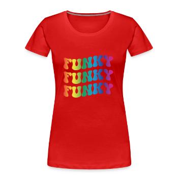 Funky Musik - Frauen Premium Bio T-Shirt - Rot - Vorne - Mia (176cm)