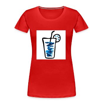 Drink blue - Frauen Premium Bio T-Shirt - Rot - Vorne - Mia (176cm)