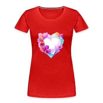 Engagement Mother's Day Valentine's Day Love Wedding - Women's Premium Organic T-Shirt - red - Front - Mia (176cm)