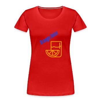 Jus d’orange Verre Orange - T-shirt bio Premium Femme - rouge - Devant - Mia (176cm)