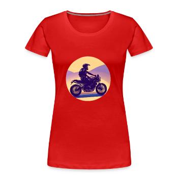 Moto Motocycliste Motocross Fan de moto - T-shirt bio Premium Femme - rouge - Devant - Mia (176cm)