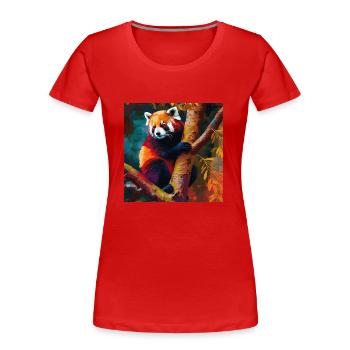 Red Panda Lookout - Women's Premium Organic T-Shirt - red - Front - Mia (176cm)