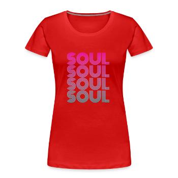 Musique soul - T-shirt bio Premium Femme - rouge - Devant - Mia (176cm)