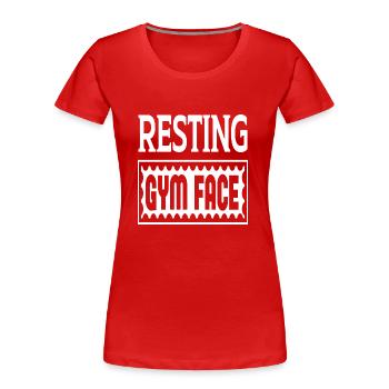 Visage de gymnase au repos - T-shirt bio Premium Femme - rouge - Devant - Mia (176cm)