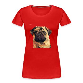 PUG - Frauen Premium Bio T-Shirt - Rot - Vorne - Mia (176cm)