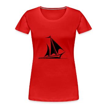 Segelboot mit Segel für coole Kapitäne und Skipper - Frauen Premium Bio T-Shirt - Rot - Vorne - Mia (176cm)