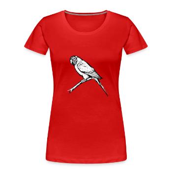 Budgerigar Bird propriétaire Cockatiel Bird - T-shirt bio Premium Femme - rouge - Devant - Mia (176cm)