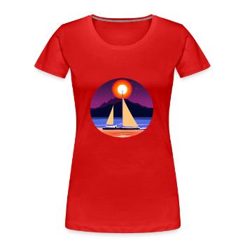 Segelboot Segelschiff Segeln Segelsport Segler - Frauen Premium Bio T-Shirt - Rot - Vorne - Mia (176cm)