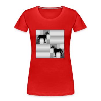 Horse - Women's Premium Organic T-Shirt - red - Front - Mia (176cm)