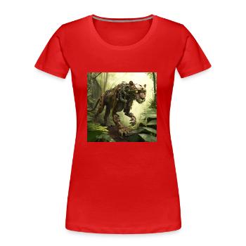 Panter - Frauen Premium Bio T-Shirt - Rot - Vorne - Mia (176cm)