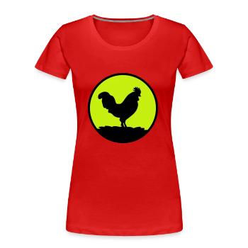 hahn - Frauen Premium Bio T-Shirt - Rot - Vorne - Mia (176cm)