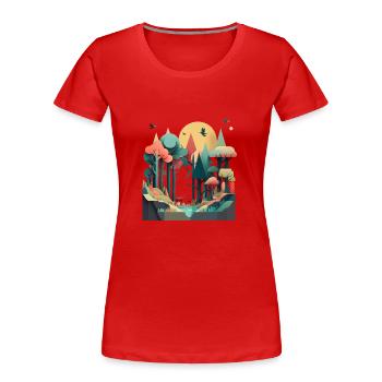 SURREAL - Frauen Premium Bio T-Shirt - Rot - Vorne - Mia (176cm)