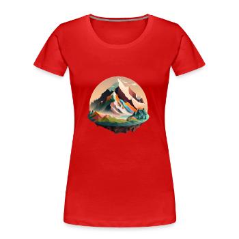 SURREAL - Frauen Premium Bio T-Shirt - Rot - Vorne - Mia (176cm)