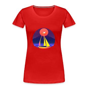 Sailing Sailing Ship Sailing Sailing Sailing Boat - Women's Premium Organic T-Shirt - red - Front - Mia (176cm)