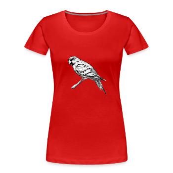 Budgerigar Bird Bird Propriétaire Cockatiel - T-shirt bio Premium Femme - rouge - Devant - Mia (176cm)