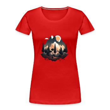 SURREAL - Frauen Premium Bio T-Shirt - Rot - Vorne - Mia (176cm)