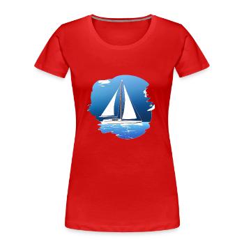 Sailing Sailing Sailing Sailing Sailboat - Women's Premium Organic T-Shirt - red - Front - Mia (176cm)