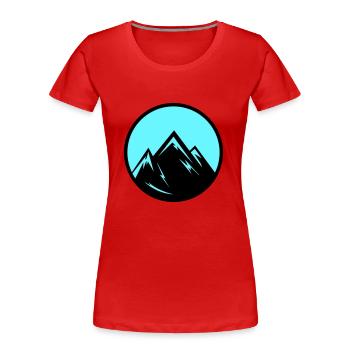 mountains - Frauen Premium Bio T-Shirt - Rot - Vorne - Mia (176cm)