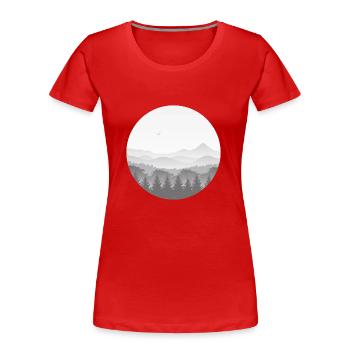 Mountains in the fog - Women's Premium Organic T-Shirt - red - Front - Mia (176cm)