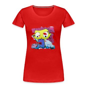 Graffiti-Stil Splash Hip Hop Farben Maler Farbe - Frauen Premium Bio T-Shirt - Rot - Vorne - Mia (176cm)