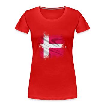 Dänemark Kopenhagen Dänisch Skandinavien Flagge Dansk - Frauen Premium Bio T-Shirt - Rot - Vorne - Mia (176cm)