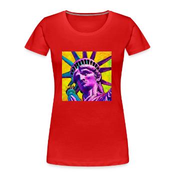 Statue of Liberty - Women's Premium Organic T-Shirt - red - Front - Mia (176cm)