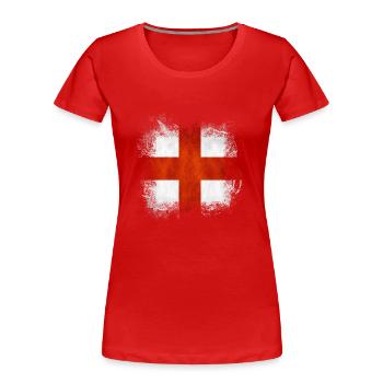 Angleterre Royaume-Uni Londres Anglais britannique Royaume-Uni - T-shirt bio Premium Femme - rouge - Devant - Mia (176cm)