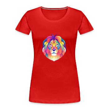 Löwe Wasserfarben Aquarell - Frauen Premium Bio T-Shirt - Rot - Vorne - Mia (176cm)