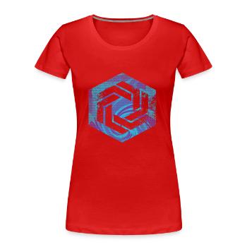 Hexagon-Programmierung Programmierer Codierung geometrisch - Frauen Premium Bio T-Shirt - Rot - Vorne - Mia (176cm)