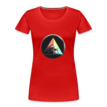 FACE CACHÉE DE LA LUNE - T-shirt bio Premium Femme - rouge - Devant - Mia (176cm)