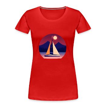 Sailing Sailing Ship Sailing Sailing Sailing Boat - Women's Premium Organic T-Shirt - red - Front - Mia (176cm)